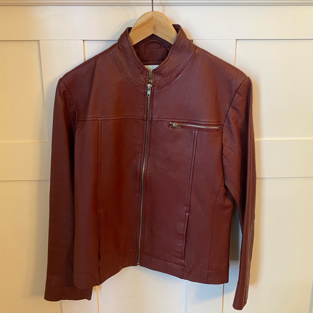 Modern Classics Red Leather Jacket Size 14
